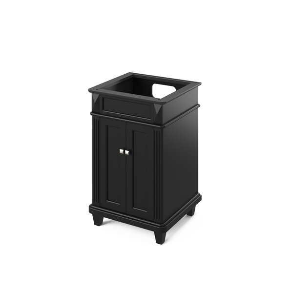 Jeffrey Alexander 24" Black Douglas Vanity, White Carrara Marble Vanity Top, undermount rectangle bowl VKITDOU24BKWCR